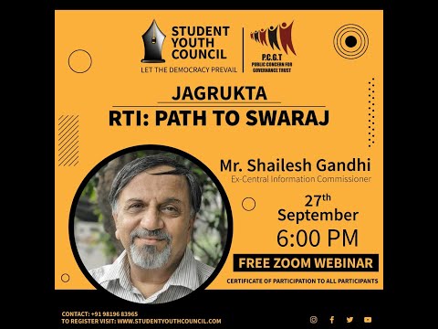 JAGRUKTA - RTI: PATH TO SWARAJ  Student Youth Council (SYC) II How to file a Right to Information