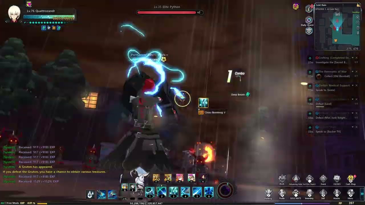 Soulworker Cold Rain Episode 1 (NG+ Normal) Speedrun 1 Min 58s 400ms (Erwin)