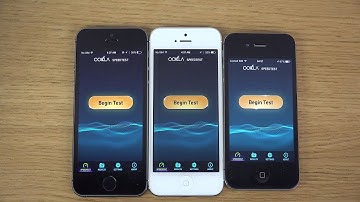 iPhone 5S iOS 8 Beta 2 vs. iPhone 5 iOS 8 Beta 2 vs. iPhone 4S iOS 8 Beta 2 - Internet Speed Test