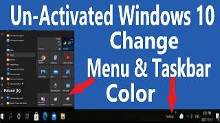 How to Change Color of Taskbar Start Menu and Wallpapers on Not Activated Windows 10 PC, Computer. screenshot 3