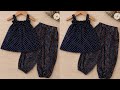 Elastic yoke baby frock joggers cutting stitching full tutorial #babydress 
