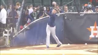 Dodgers Freddie Freeman (#8 on MLB Top 100) batting practice...World Series Gm 1 @ HOU...10/26/21