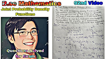 Joint Probability Density Functions | Q - 1 | 92nd Video #probability #statistics #maths