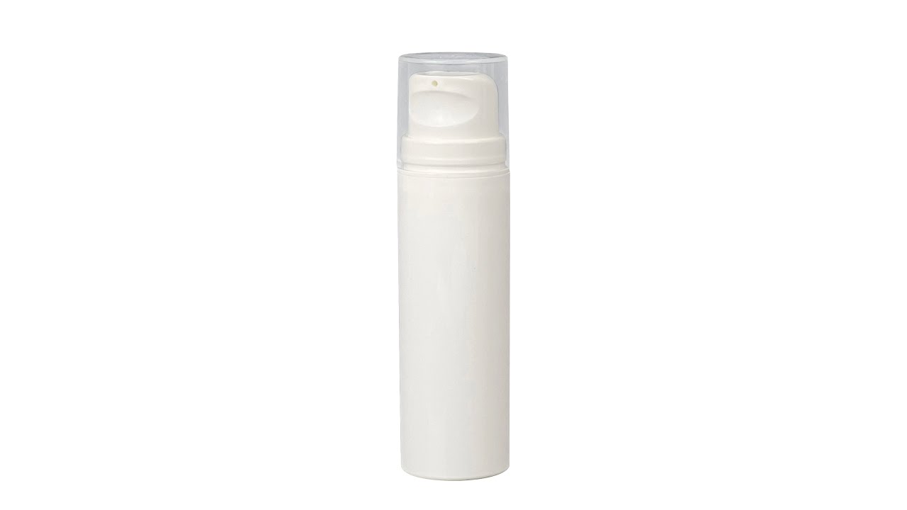 MIG Packaging 50ml White Plastic PP Clear Airless Pump Bottle