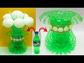 Plastic bottle vase Craft idea/Diy new Design bottle flower vase/Foam se Guldasta banane ki vidhi