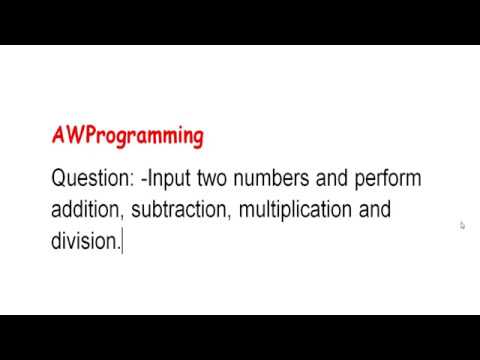 Question and solution to input two numbers and add,subtract,multiply and divide them[Java]