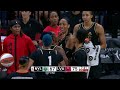  aja wilson held back by teammates  coach after push to the floor  las vegas aces vs ny liberty