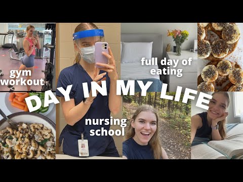 DAY IN MY LIFE | full day of intuitive eating, nursing school student & back/bicep gym workout