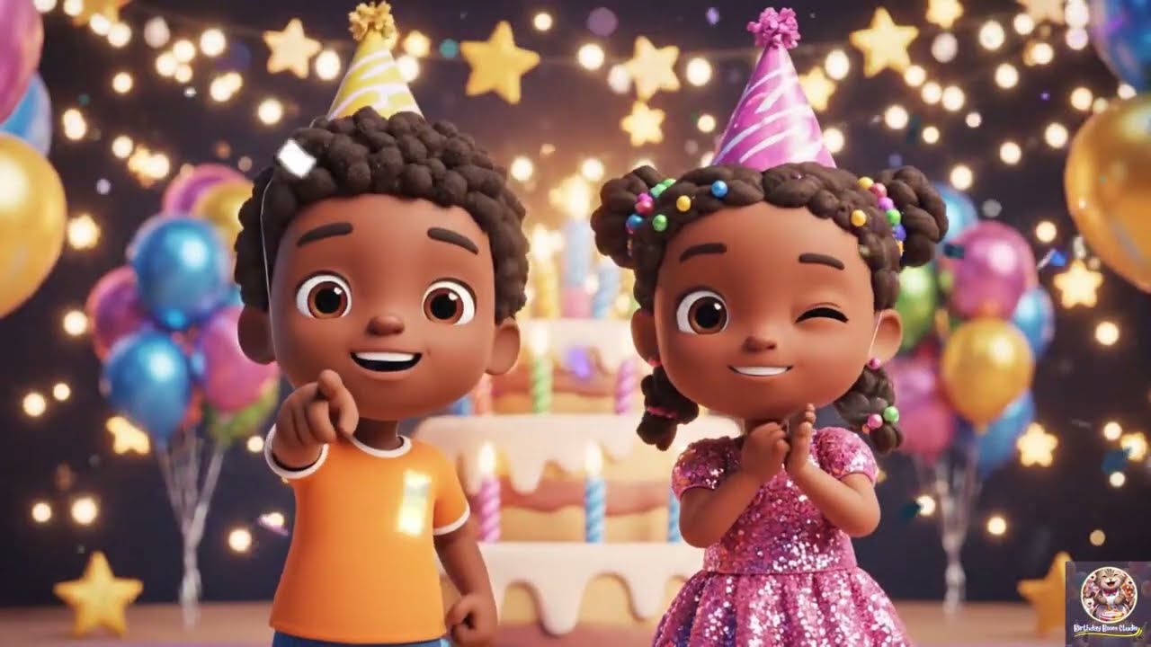 Cute Cartoon Kids Birthday 🎉 | Happy Birthday Dance Party | Fun Animated Video