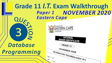 Information Technology Grade 11 Paper 1 November 2020 Q3 - Database Manipulation