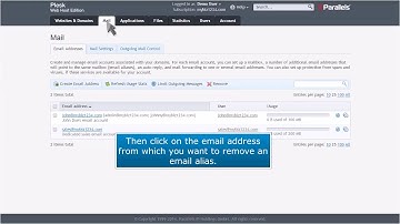 Plesk: How to Delete an Email Alias