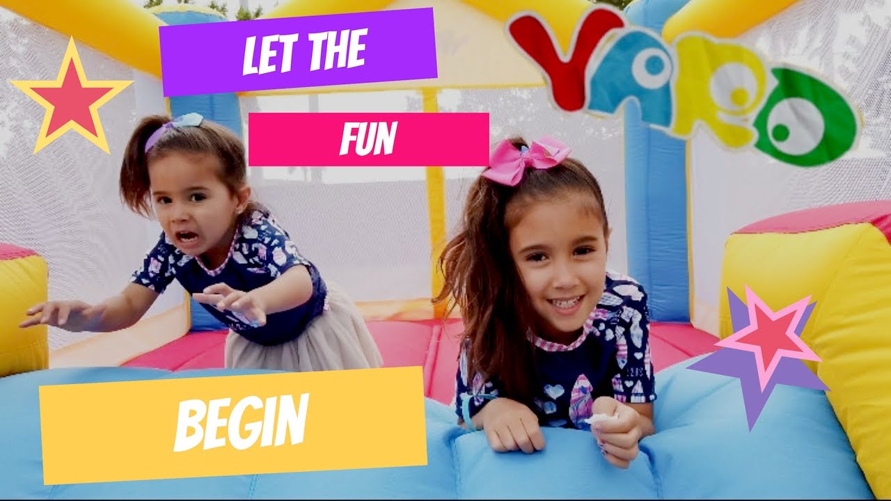 YARD BOUNCY HOUSE INFLATABLE BOUNCER. Jumping Bouncing House with Slide!! So Much Fun | POWER GIRLZ