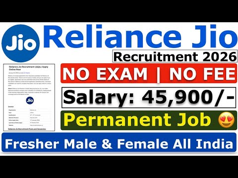 Reliance Jio Work From Home Job 2026 💥| 10th Pass Jobs | Online Jobs At Home | Reliance Jio WFH Job