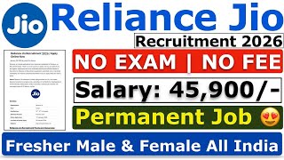 Reliance Jio Work From Home Job 2026 💥| 10th Pass Jobs | Online Jobs At Home | Reliance Jio WFH Job