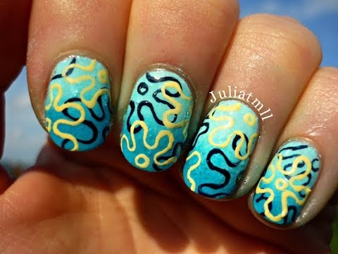 Spongebob flower nails