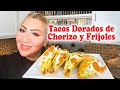 Tacos Dorados de Chorizo y Frijoles | Delicia Crujiente y Sabrosa