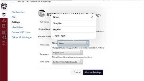 Changing Language in Canvas