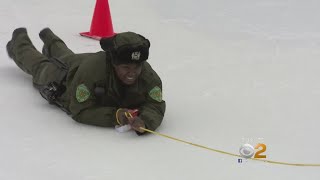 NYC Parks Department Holds Ice Training Session In Central Park
