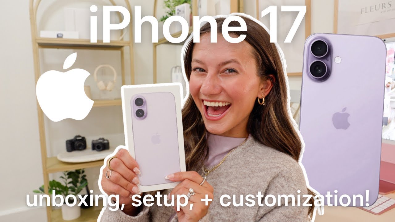 РАСПАКОВКА iPhone 17 (лавандовый!) ✨ *настройка с помощью iOS 26, тест камеры, + милый набор чехл...