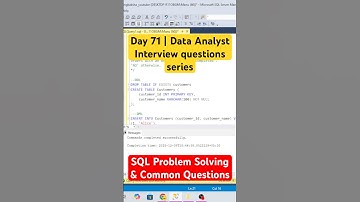 Day - 71 | Data Analyst Interview: SQL Problem Solving & Common Questions #azure  #sqltips #coding