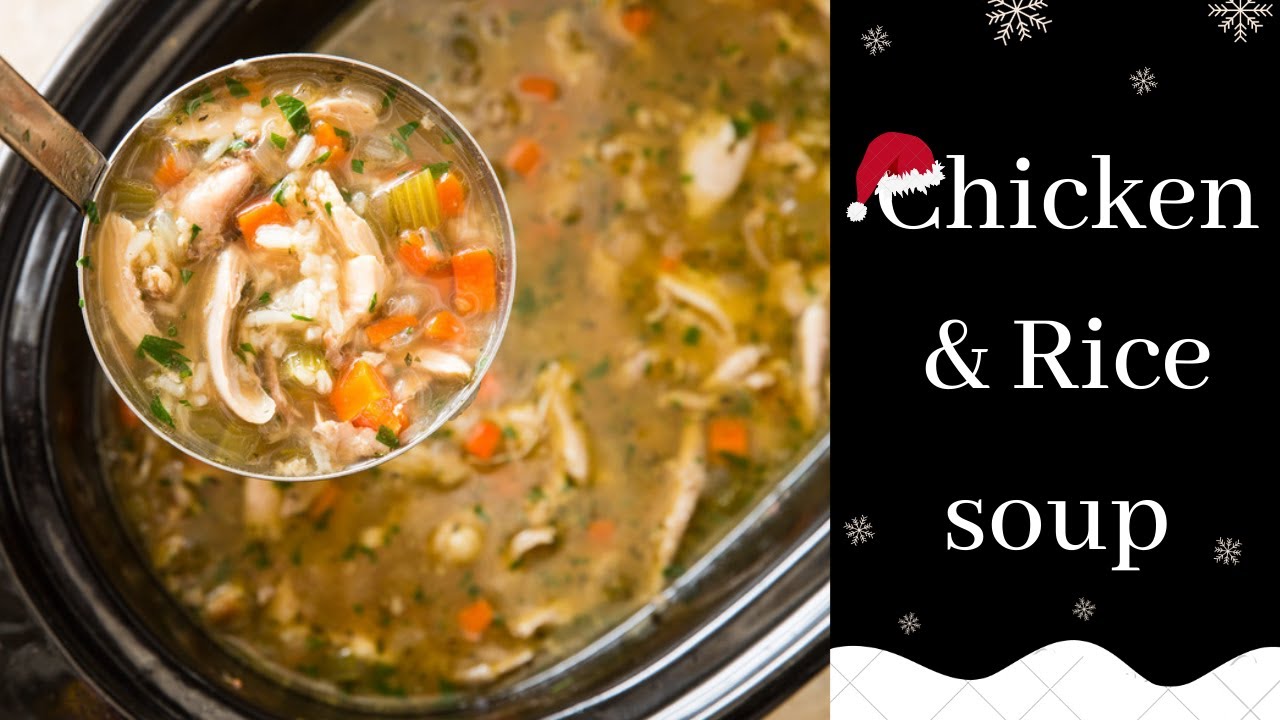 Slow Cooker Chicken & Rice Soup | Easy slow cooker soup :) - YouTube