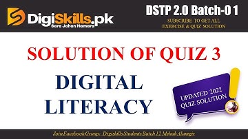 DSTP 2.0 Batch 01 Digital literacy Quiz 3 Solution 2022 || DSTP 2.0 Batch 01