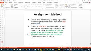 Scheduling - Part 3   Assignment method 2