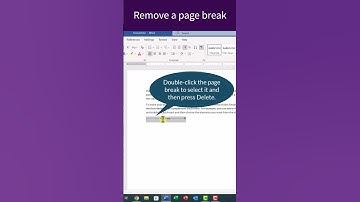 Remove a page break in Word
