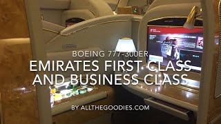 Emirates First Class and Business Class at Boeing 777-300ER | allthegoodies.com