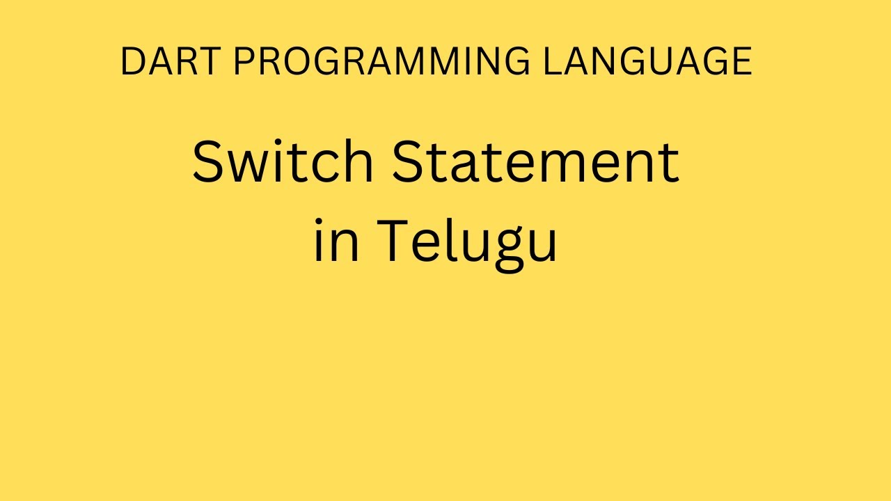Switch Statement in telugu YouTube