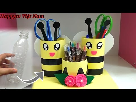Video #Shorts Làm hộp đựng bút bằng chai nhựa siêu xinh, sao... - youtube