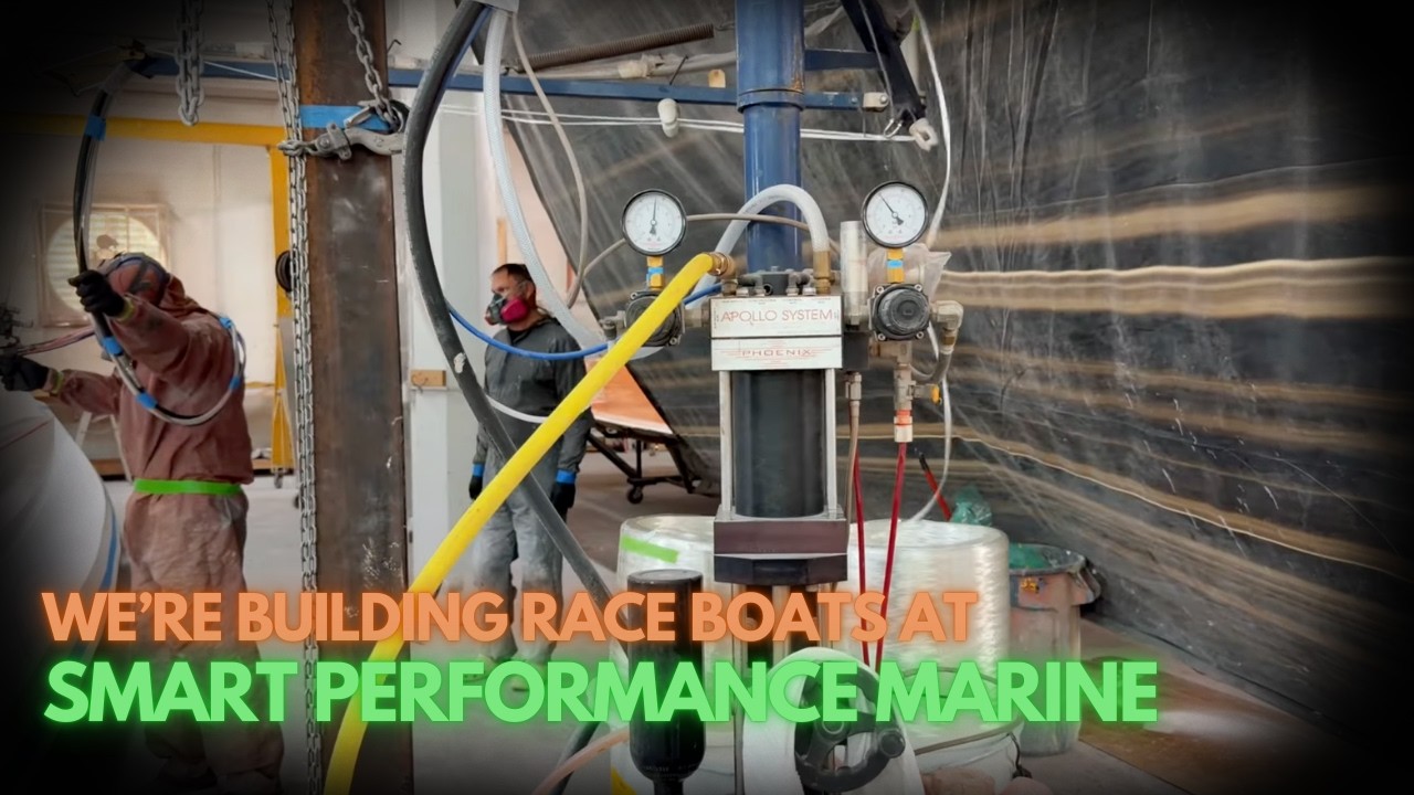 Race Boat Hull Carbon Prep at Smart Performance Marine