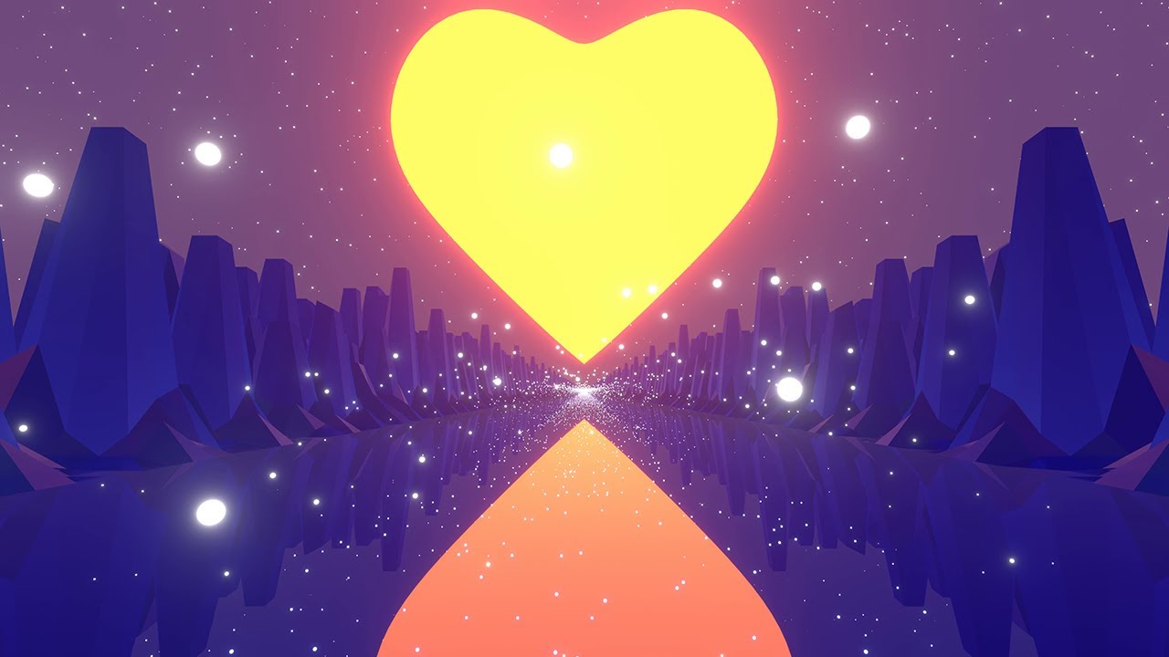 Fly into Heart Shaped Sunset - 4K Color Changing Motion Background ...