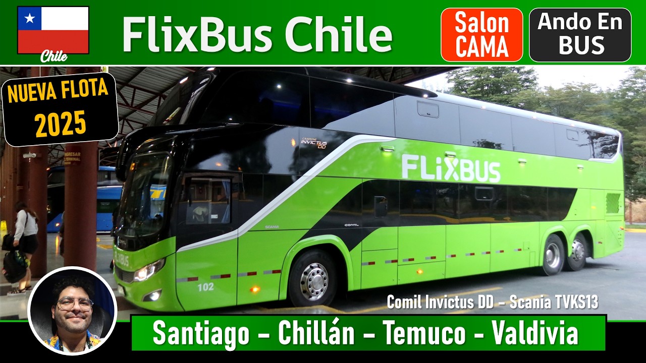 FLIXBUS CHILE SANTIAGO VALDIVIA на автобусе Comil Invictus DD Scania TVKS13