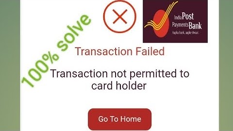 Transaction not permitted to card holder #youtube