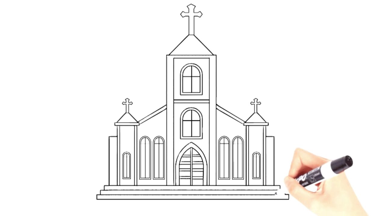 Old Wooden Church Chapel Color Sketch Stock Illustration 1938441283 |  Shutterstock