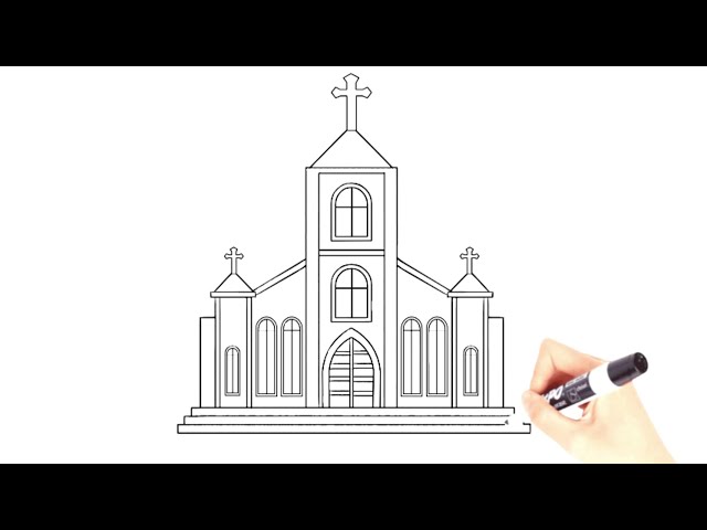 How to draw church / LetsDrawIt