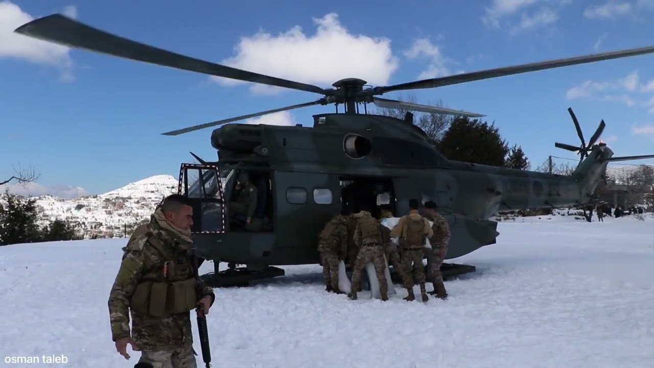 helicopter puma in a rescue operation