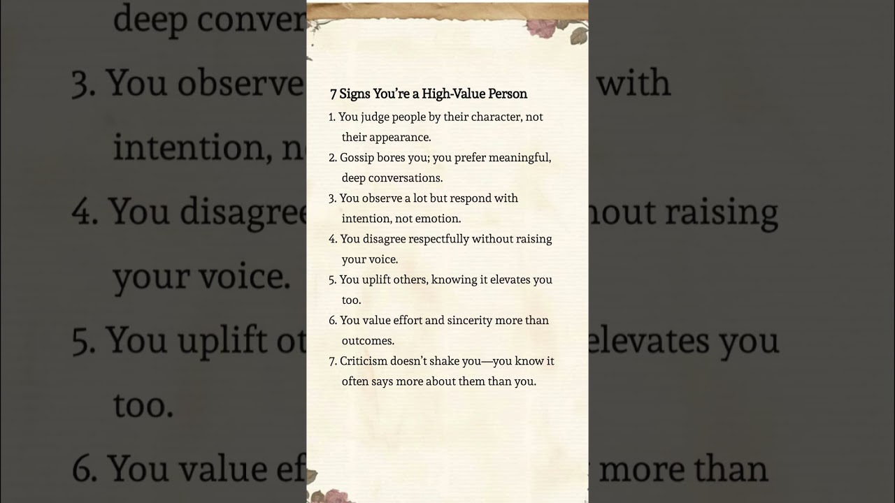 7 Signs You're a High-Value Person 💎 