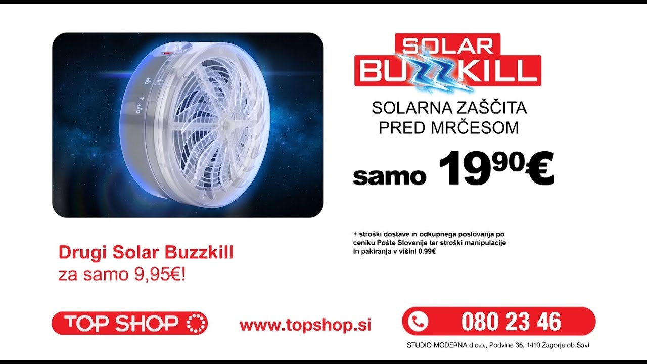 Solar Buzzkill Top Shop Solar Buzzkill - električni lovilnik mrčesa - YouTube
