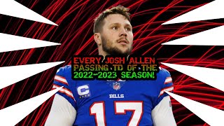 Every Josh Allen Passing Touchdown Of The 2022-2023 Season