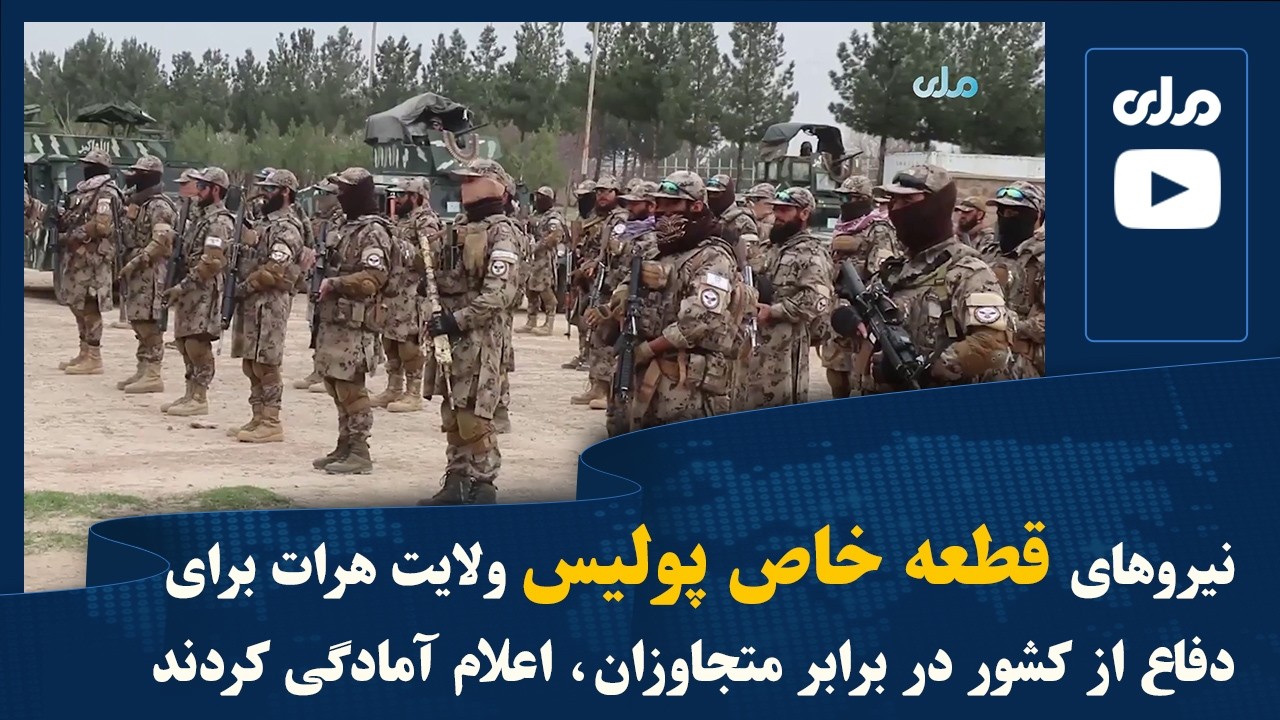 نیروهای قطعه خاص پولیس ولایت هرات برای دفاع از کشور در برابر متجاوزان، اعلام آمادگی کردند