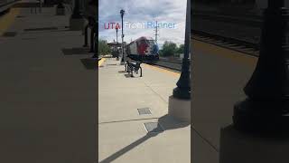 Front runner arrives and departs woods cross station