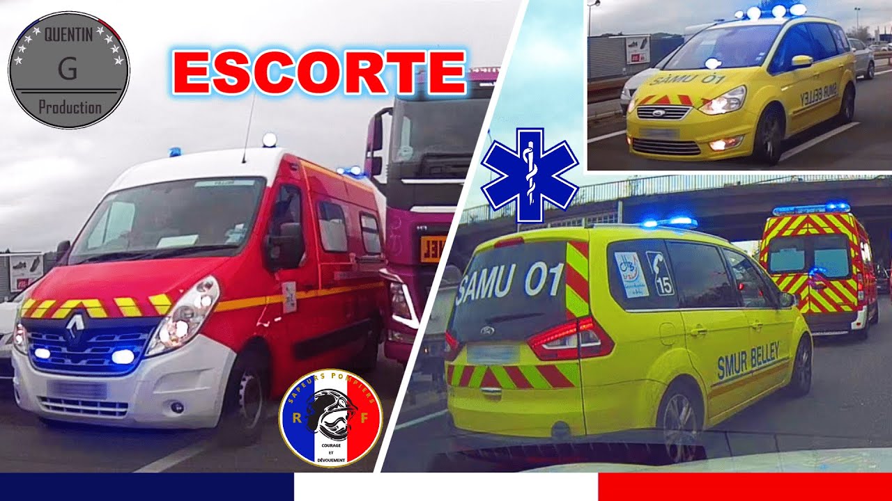 Escorte VSAV - SMUR 01 en Urgence dans les Embouteillages en Savoie