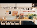 Home office for 2 + Art studio makeover & tour