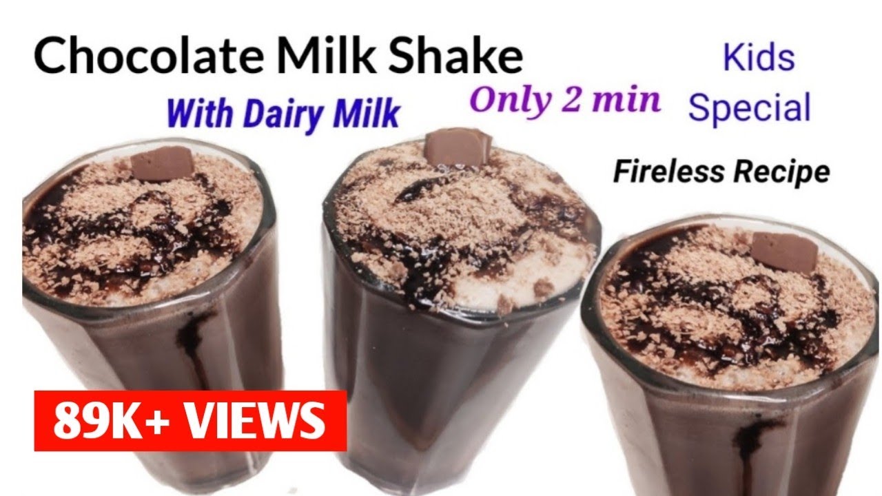 2 मिनट मे बनाए chocolate milk shake Kids special Fireless recipe