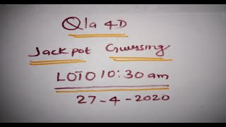 Jackpot Guessing Number | LOTO 10:30am Predictions | 27.4.2020
