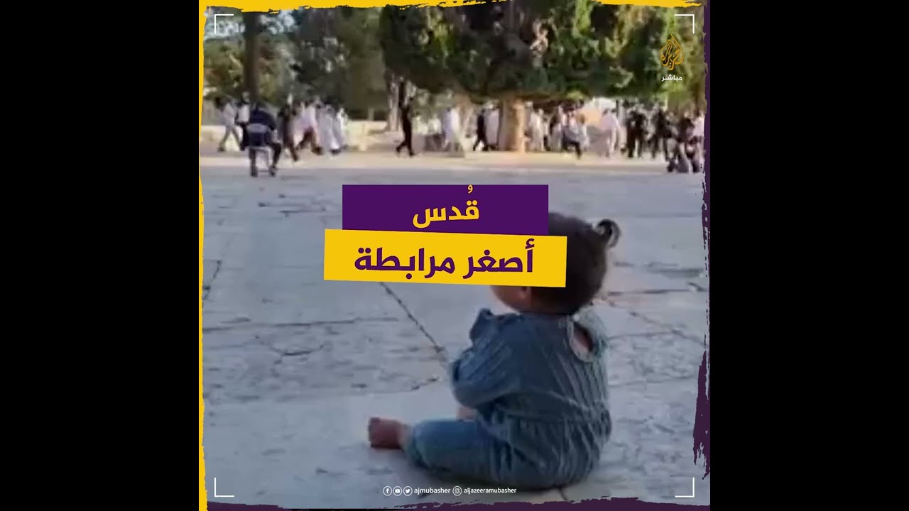 قد تكون أصغر مرابطة تشاهدونها اليوم 🤗الطفلة "قُدس" وسط اقتحامات المستوطنين.