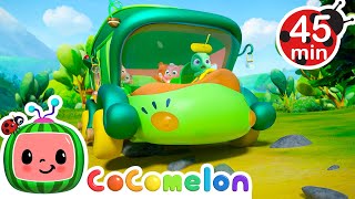 Bumpy Wheels on the Bus | 45 Min CoComelon Animal Time - Learning with Animals | Nursery Rhymes