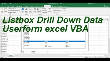 Listbox Drill down Data Userform Excel VBA